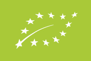 EU-Bio-Siegel auf grünem Hintergrund
